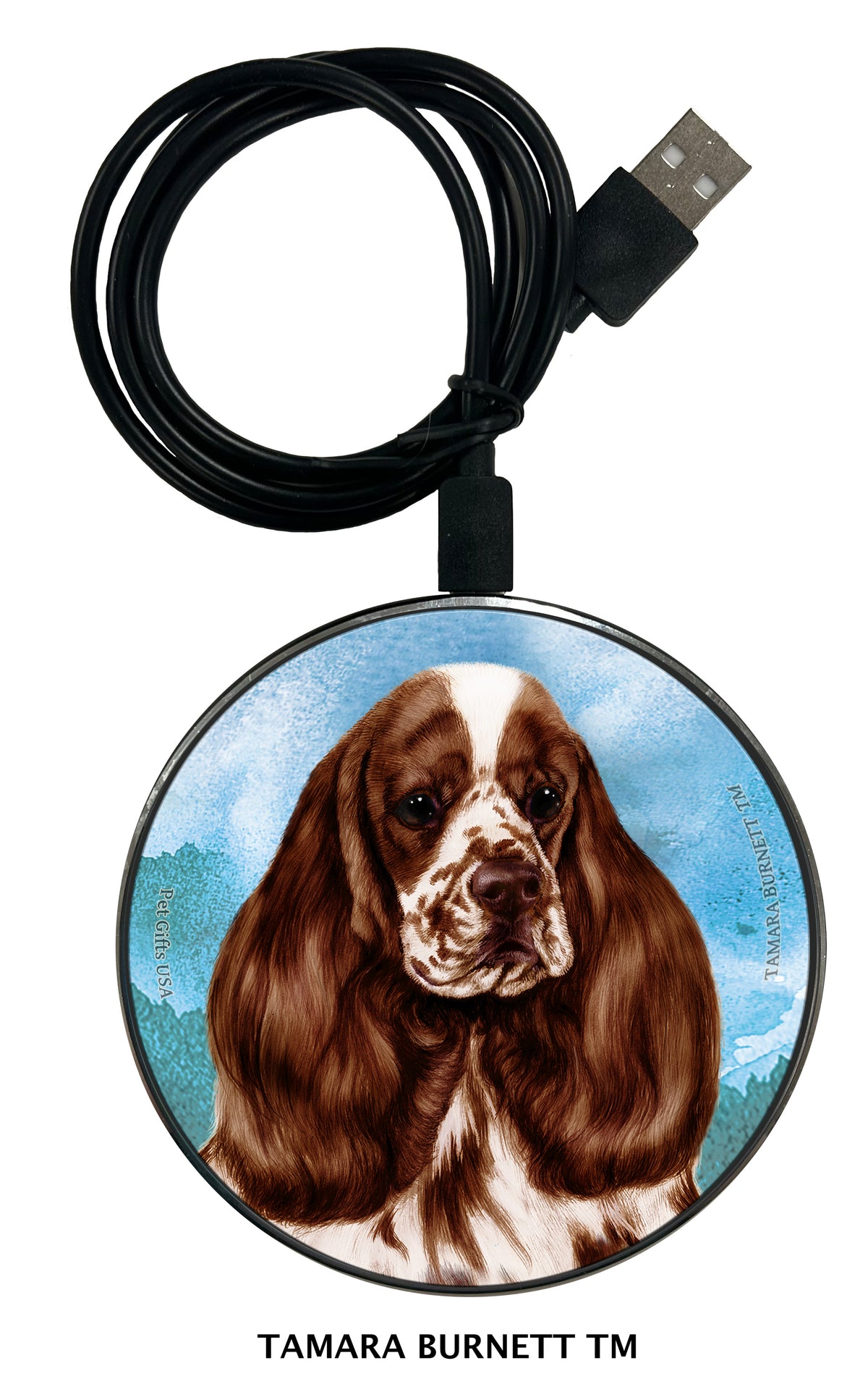 Cocker Spaniel Chocolate Parti Zoomies Wireless Charger