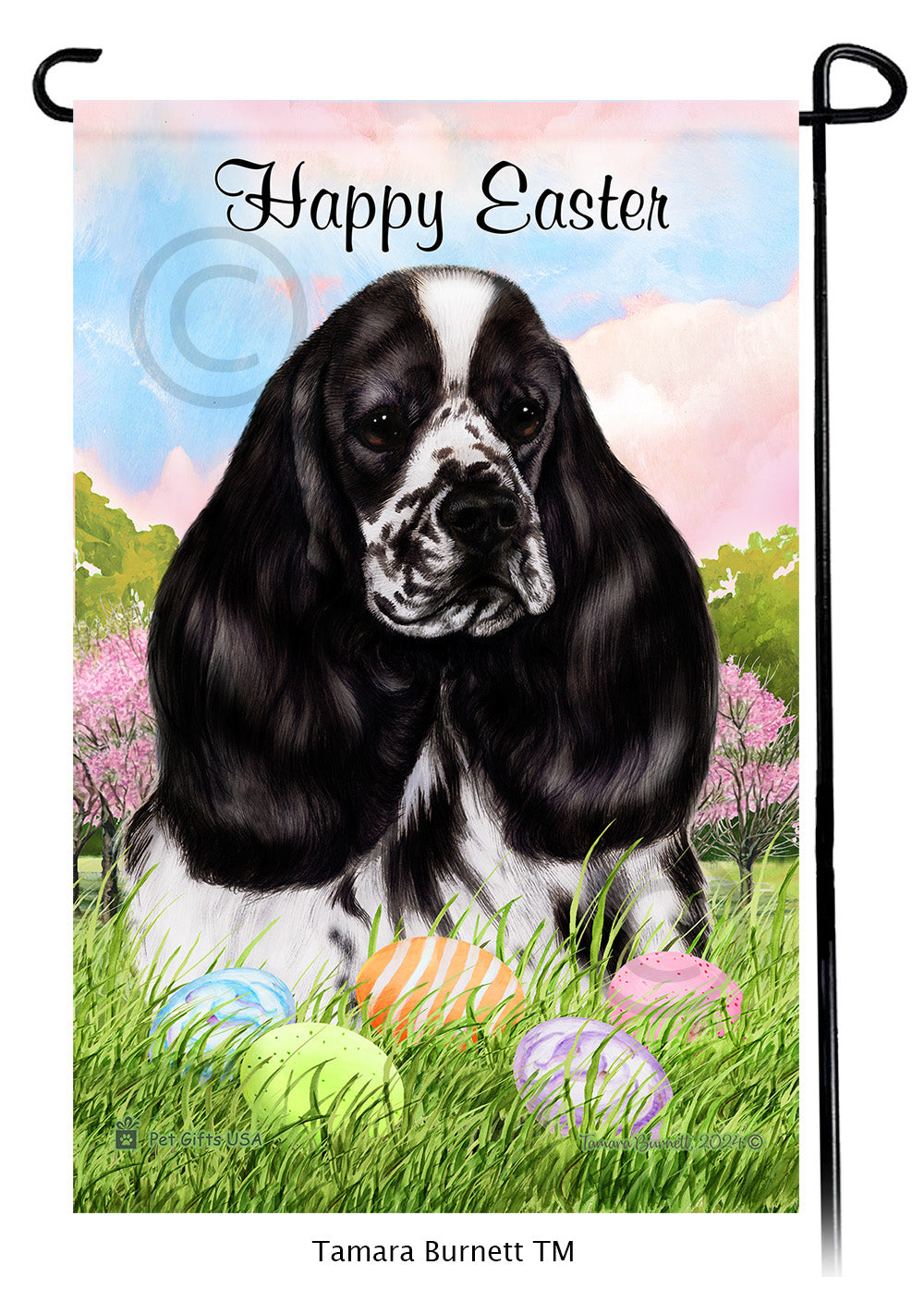 Cocker Spaniel Happy Easter - Garden Flag