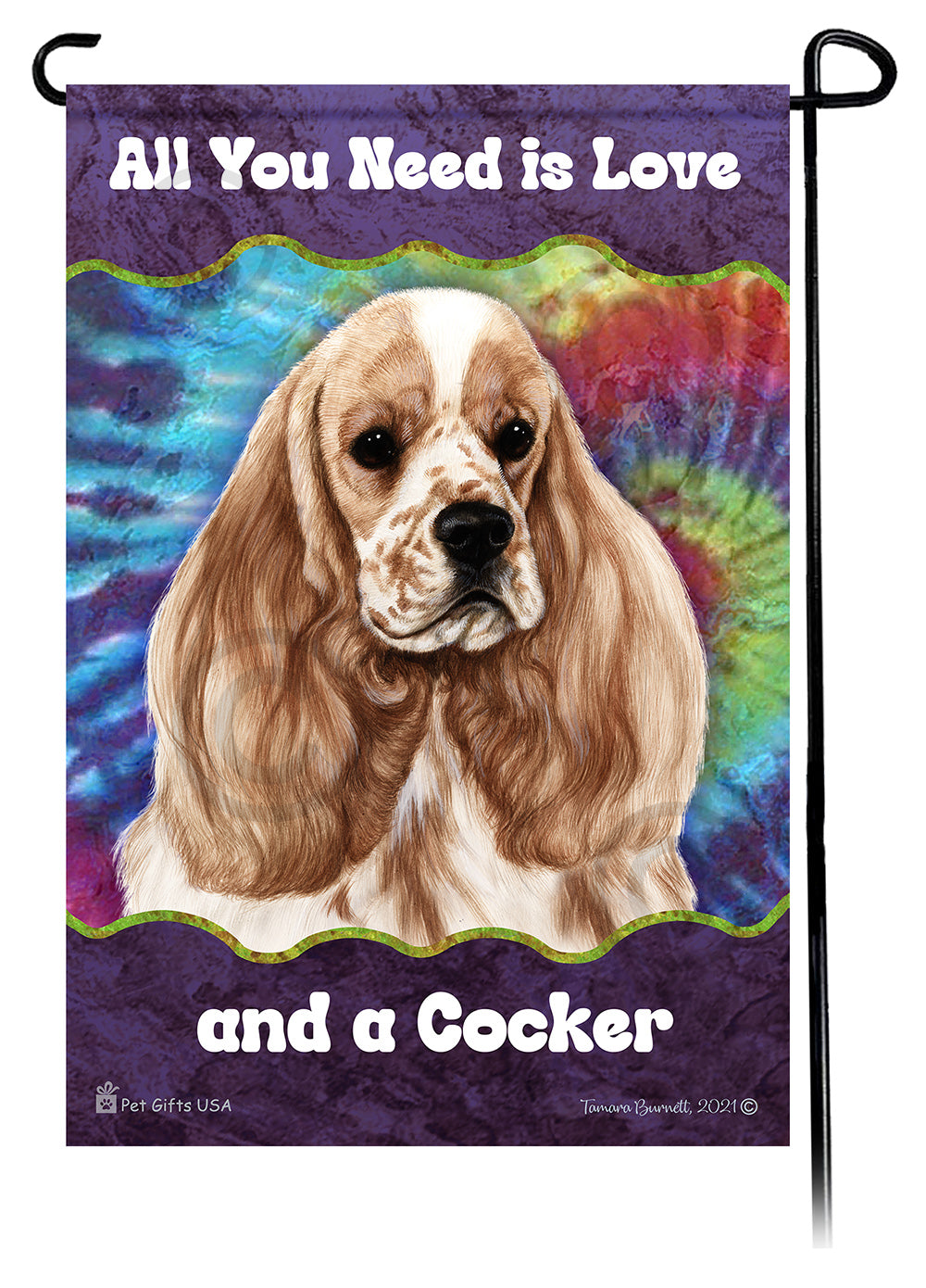 Cocker Spaniel All You Need Is Love Garden Flag
