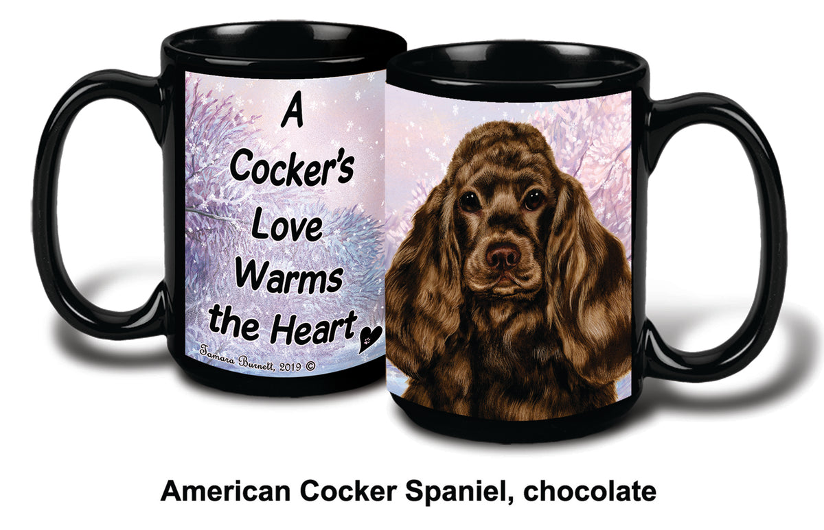 Cocker Spaniel Chocolate Winter Mug 15 oz