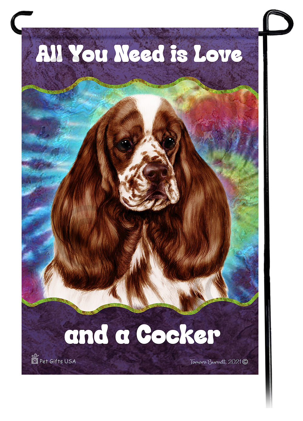 Cocker Spaniel All You Need Is Love Garden Flag