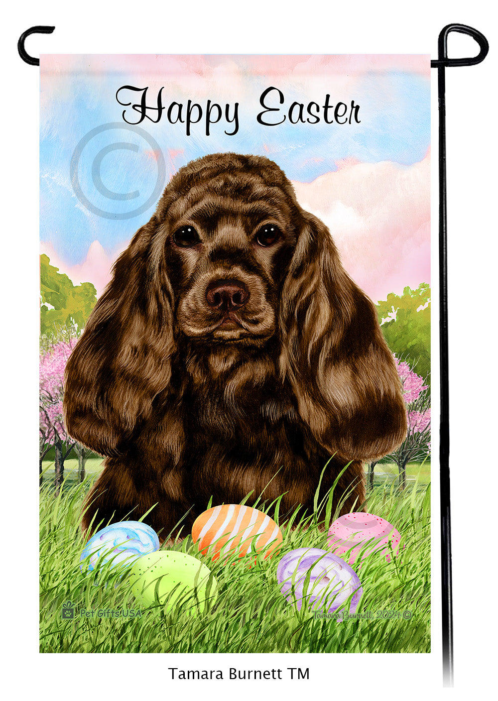 Cocker Spaniel Happy Easter - Garden Flag