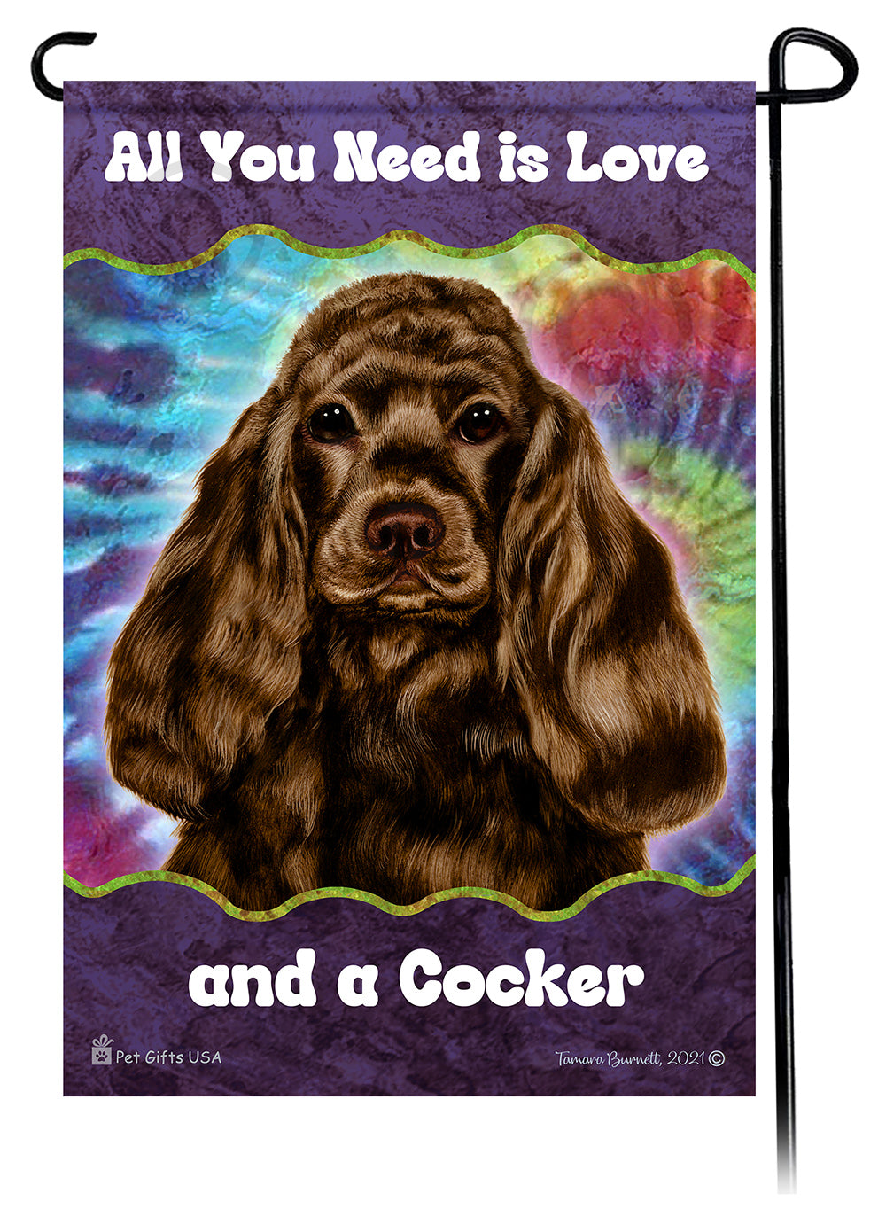 Cocker Spaniel All You Need Is Love Garden Flag