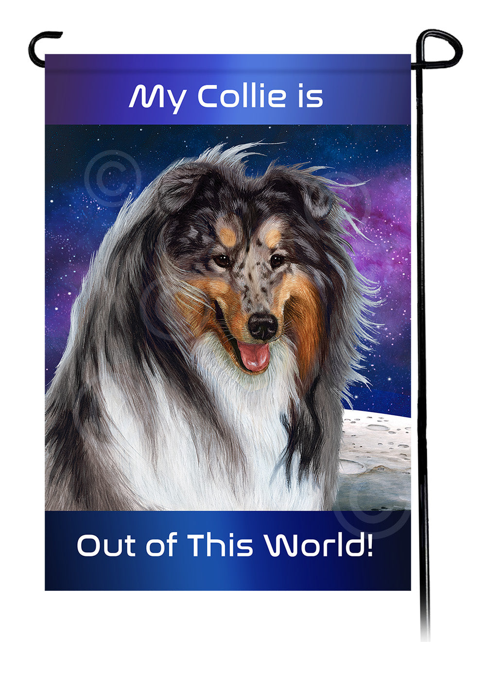 Collie Out Of This World Garden Flags