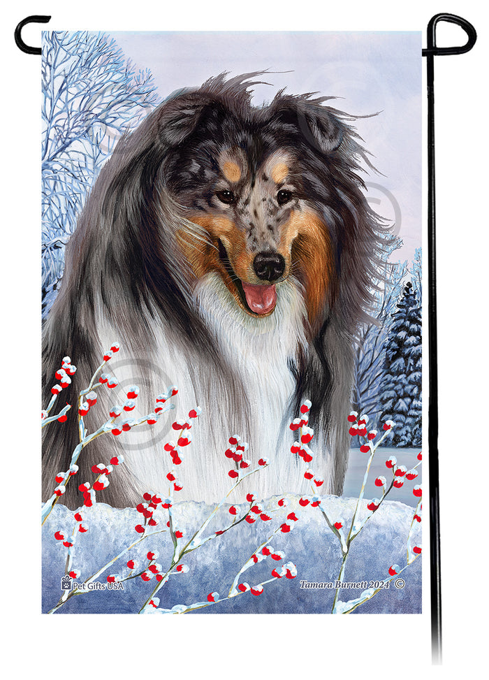 Collie Winterberries Garden Flags