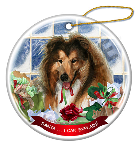 Collie - Santa I Can Explain Ornament