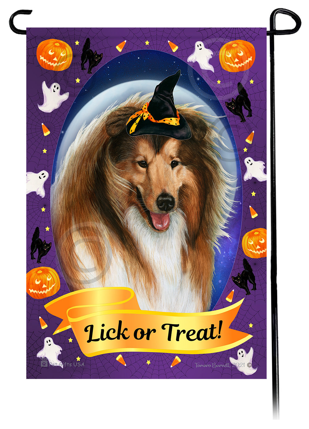 Collie Halloween Howls - Garden Flag
