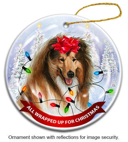 Collie All Wrapped Up Ornament