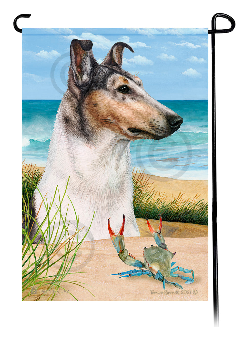 Smooth Collie Summer Flowers Garden Flag