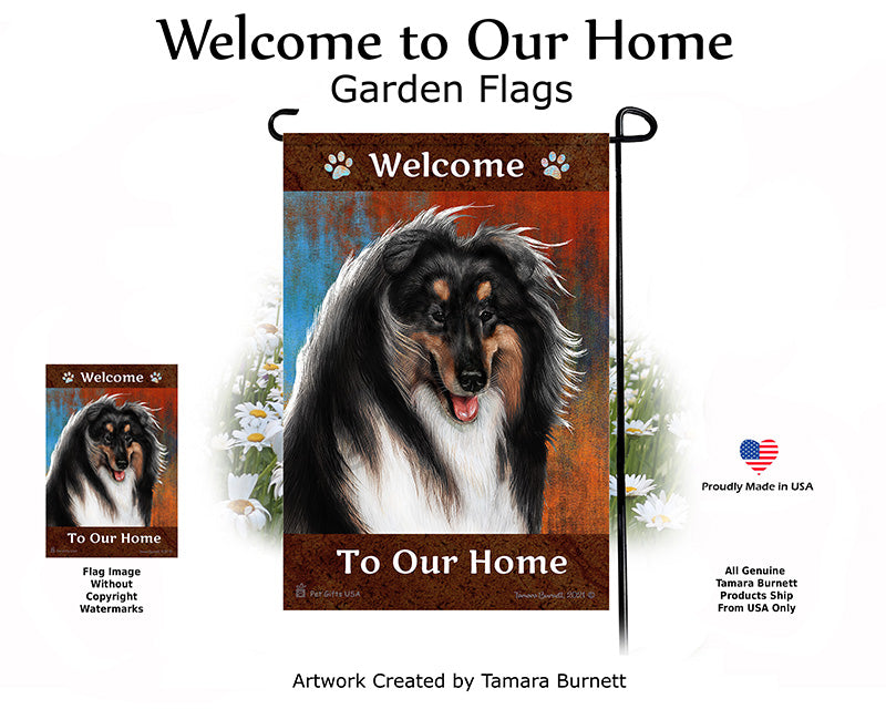 Collie Welcome To Our Home - Garden Flag