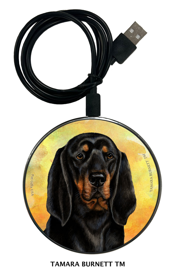 Black and Tan Coonhound Zoomies Wireless Charger