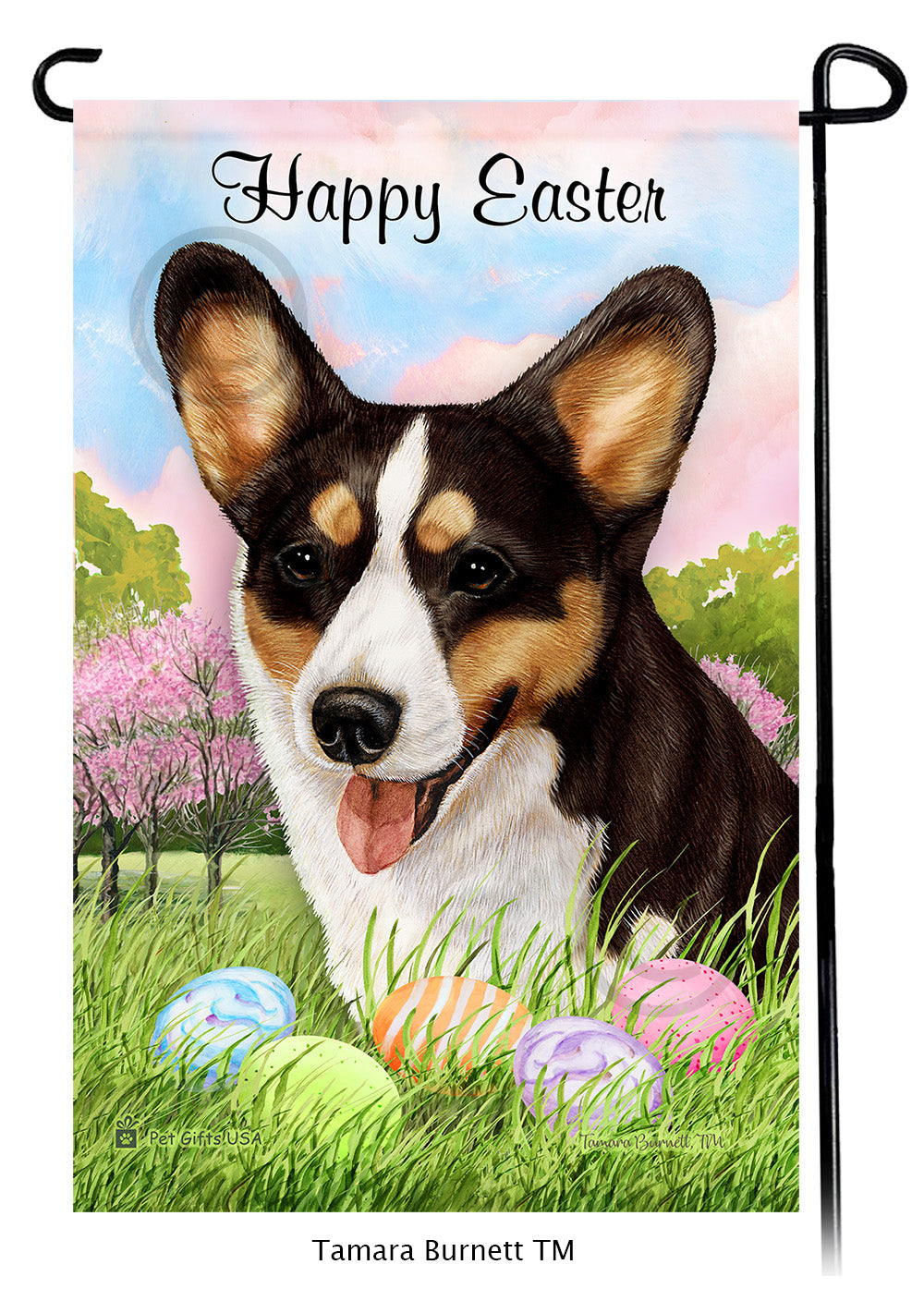 Corgi Happy Easter - Garden Flag