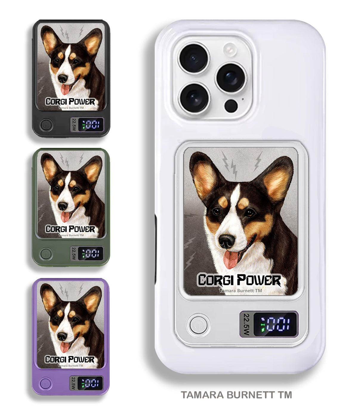 Corgi Cardigan Tri-Color Phone Bank Wireless Charger
