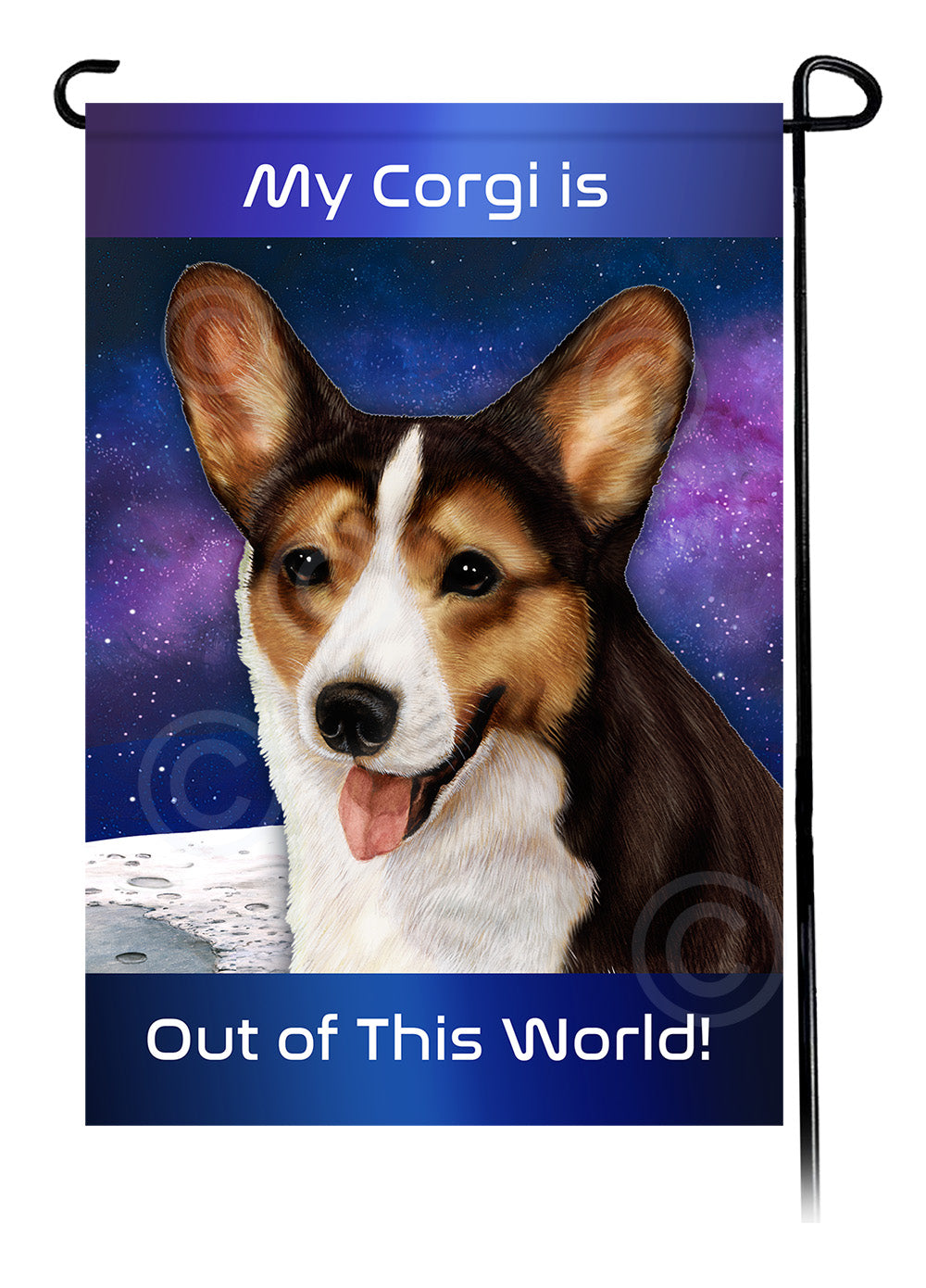 Corgi Out Of This World - Garden Flag