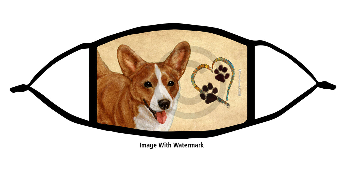 Corgi (Cardigan, Red and White) Face Mask