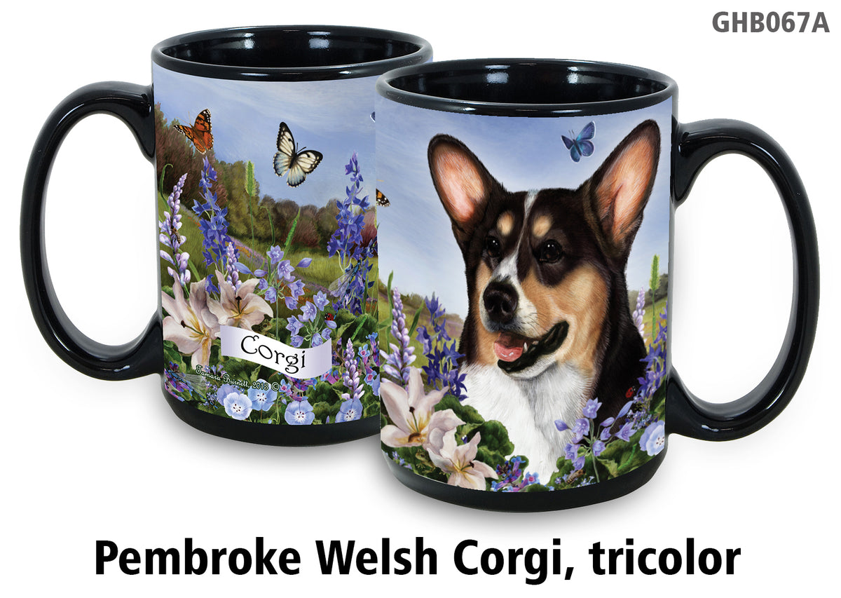 Corgi Pembroke Tri-Color - Garden Party Fun Mug 15 oz