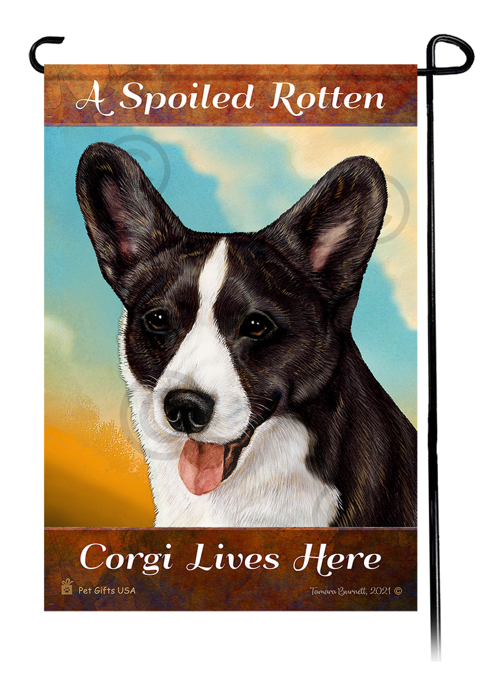 Corgi Spoiled Rotten Garden Flags
