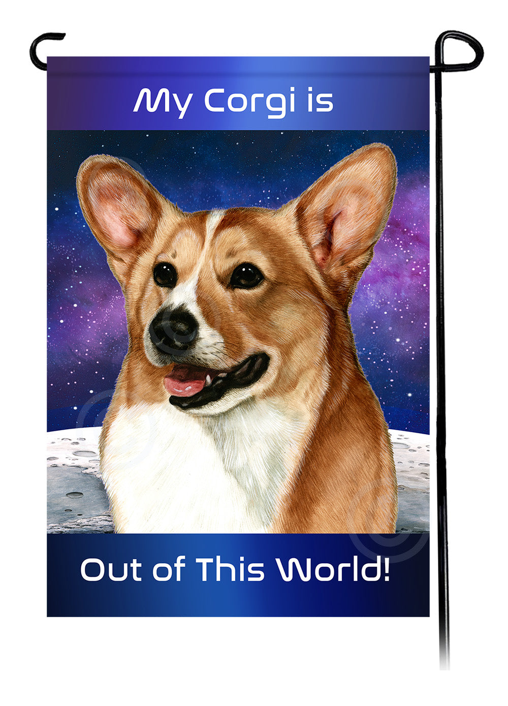 Corgi Out Of This World - Garden Flag