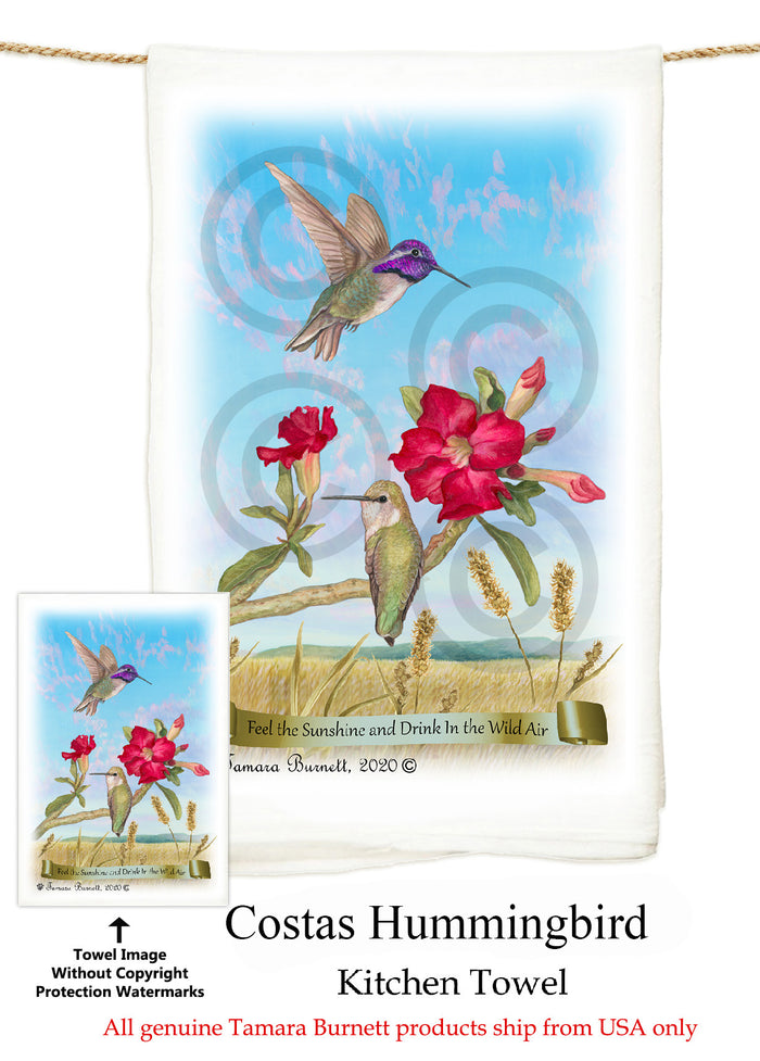 Costa's Hummingbird Flour Sack Towel
