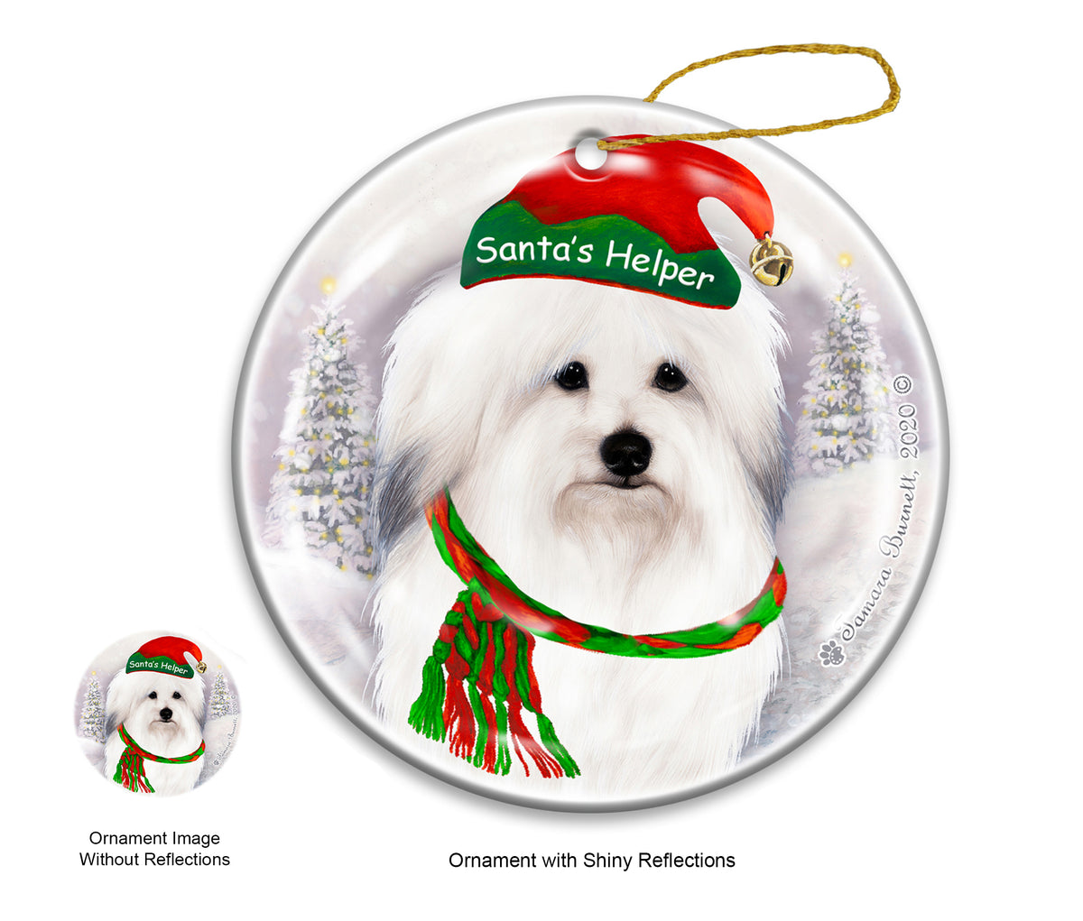 Coton de Tulear - Santa's Helper Ornament