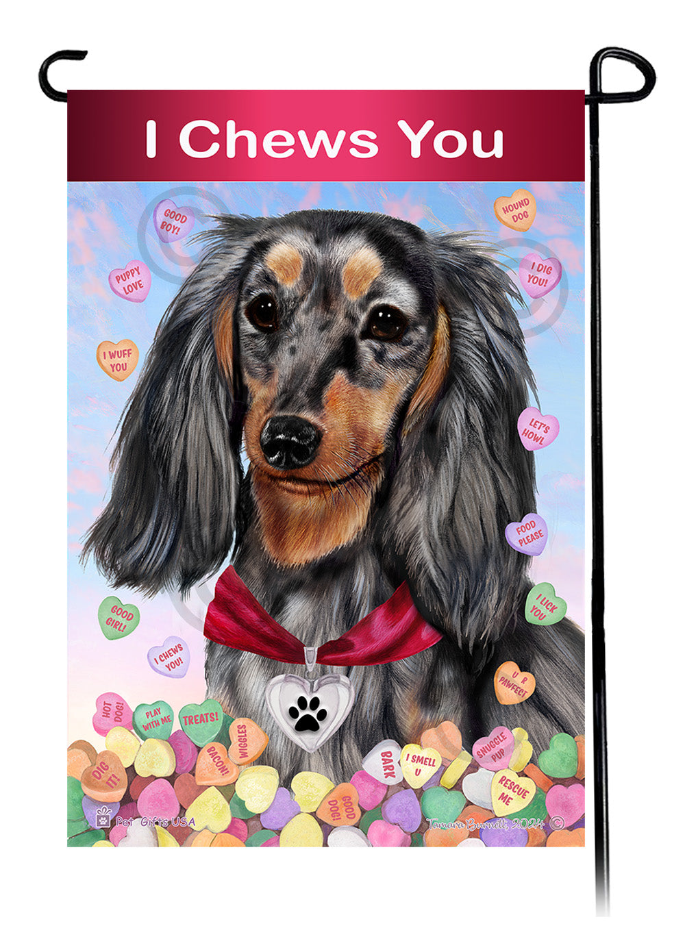 Dachshund Valentine Sweetheart - Garden Flag