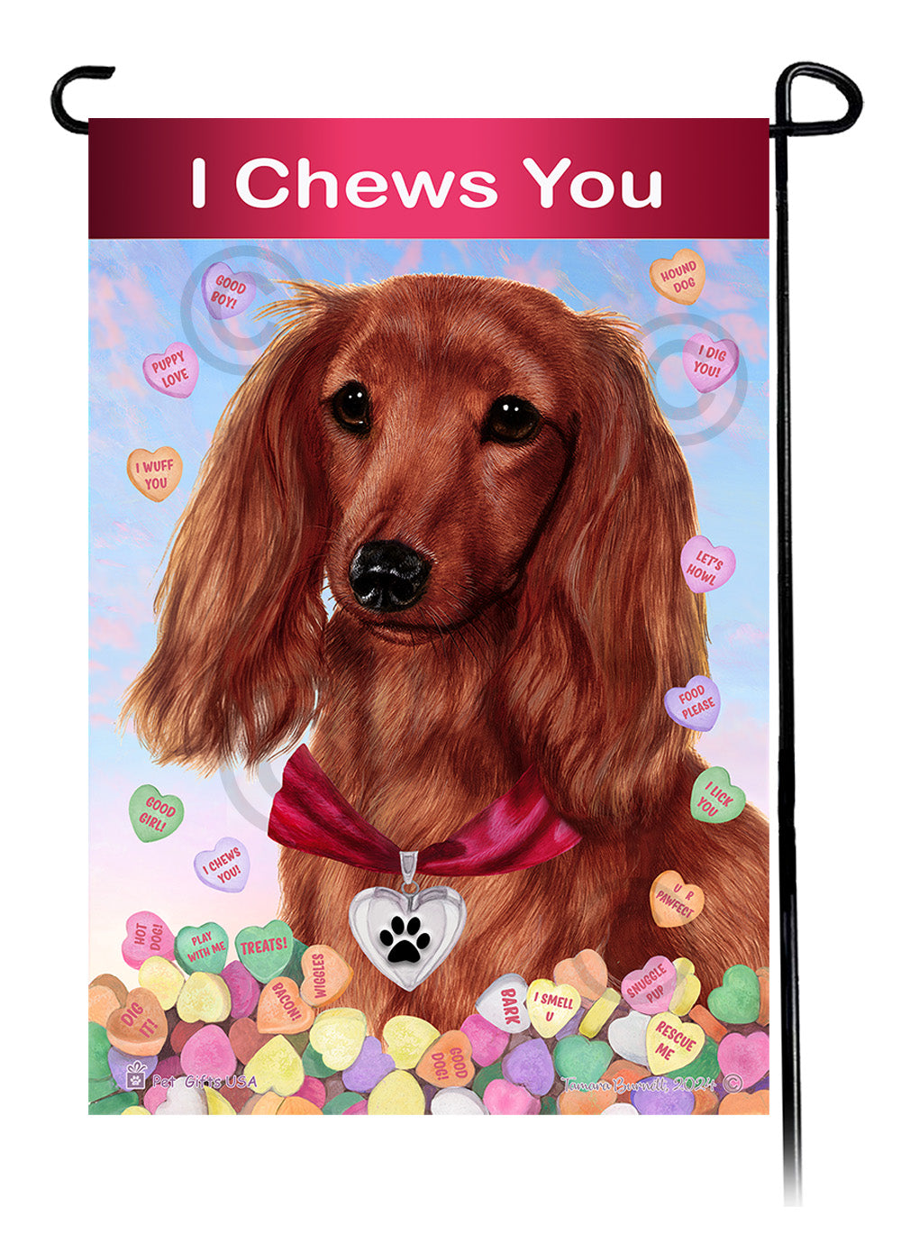 Dachshund Valentine Sweetheart - Garden Flag