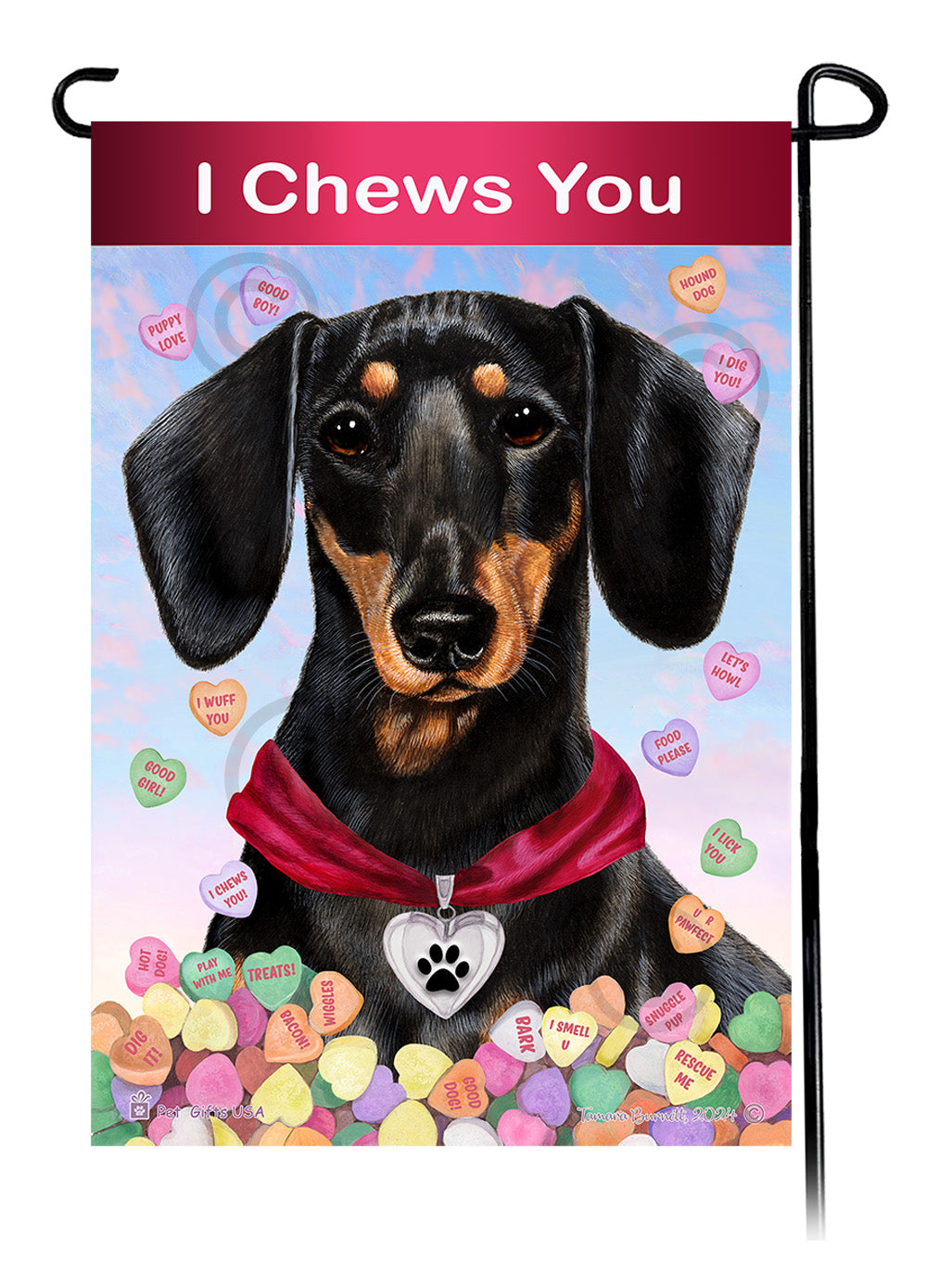 Dachshund Valentine Sweetheart - Garden Flag