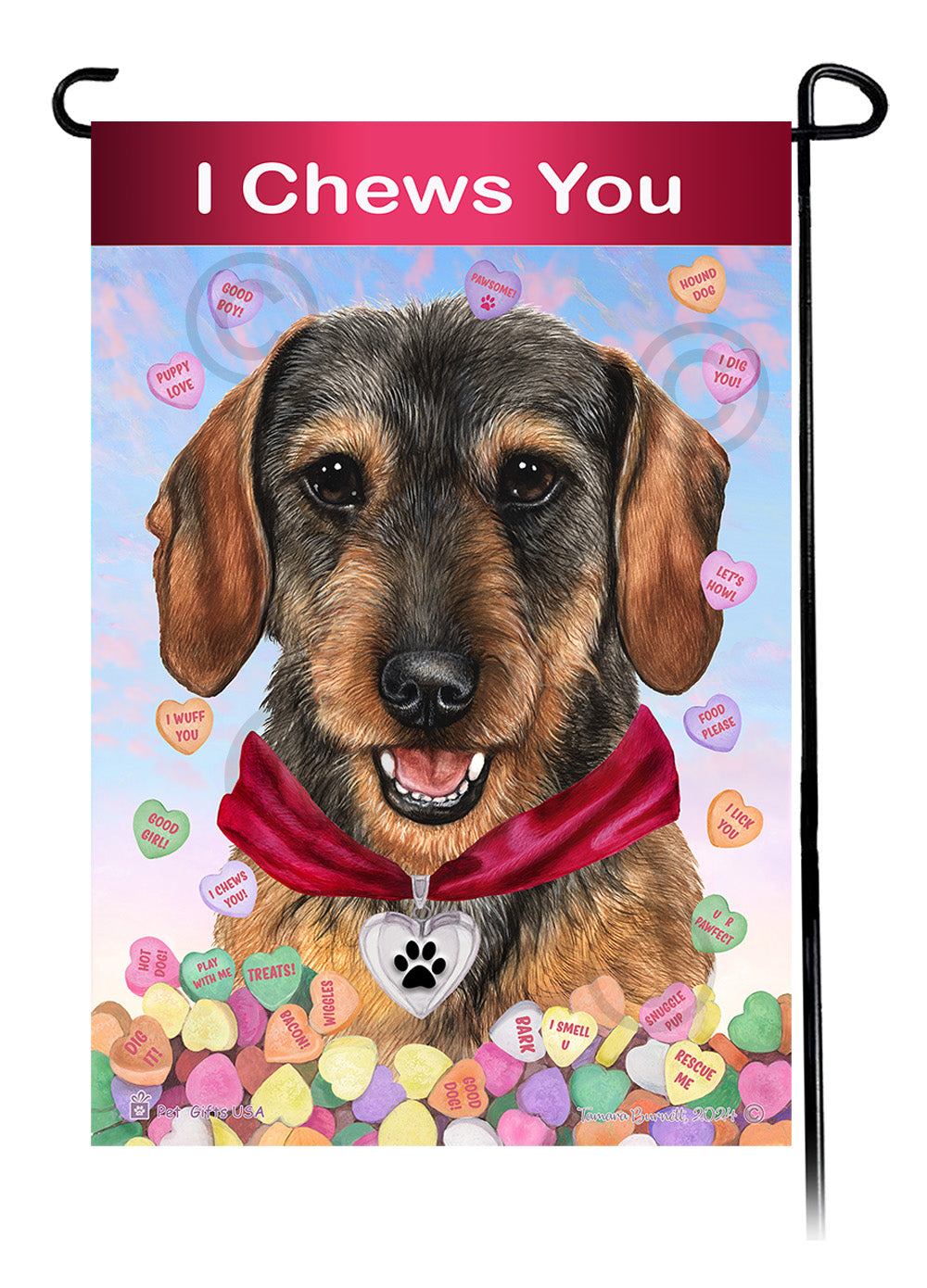 Dachshund Valentine Sweetheart - Garden Flag