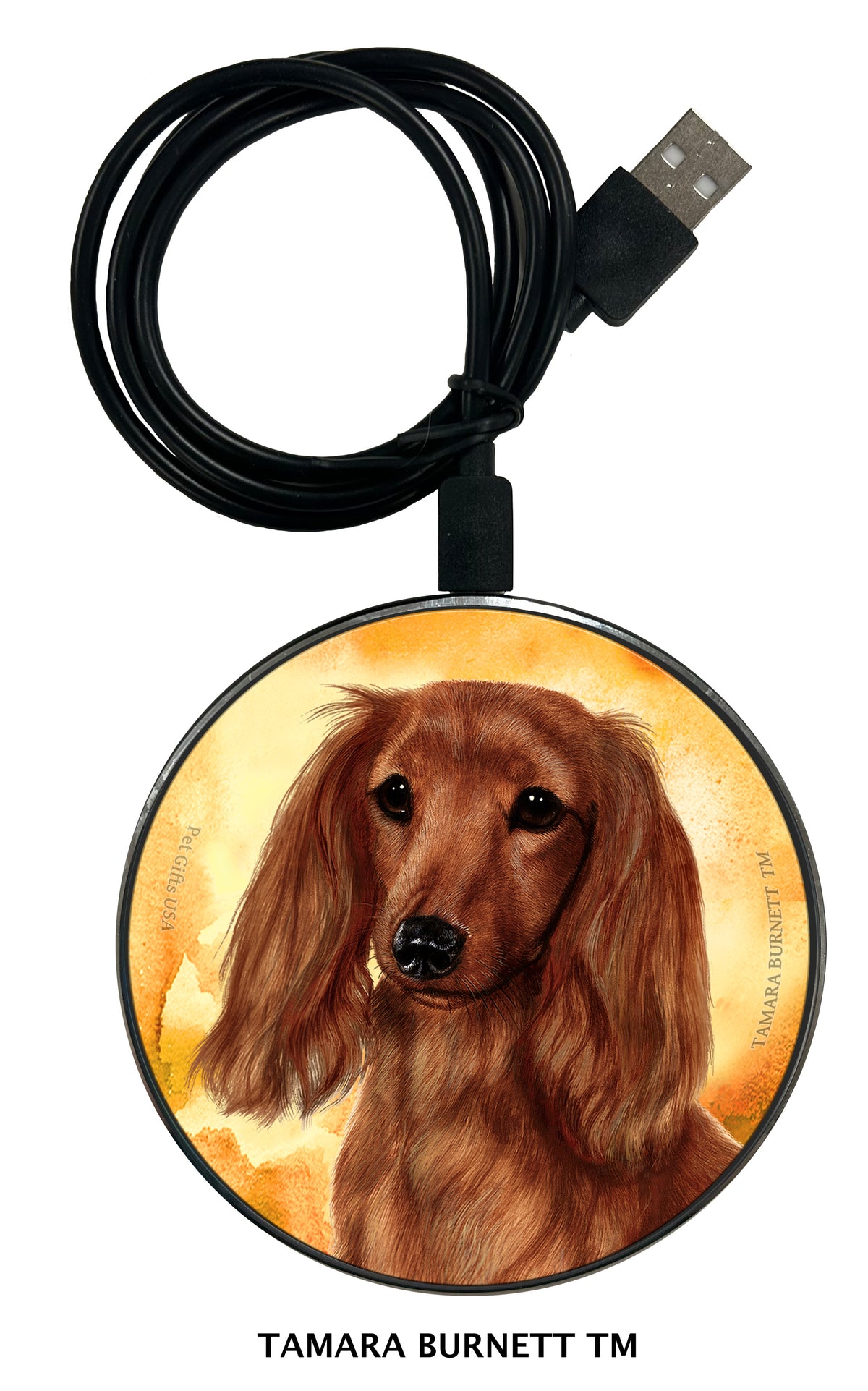 Dachshund Longhair Red Zoomies Wireless Charger