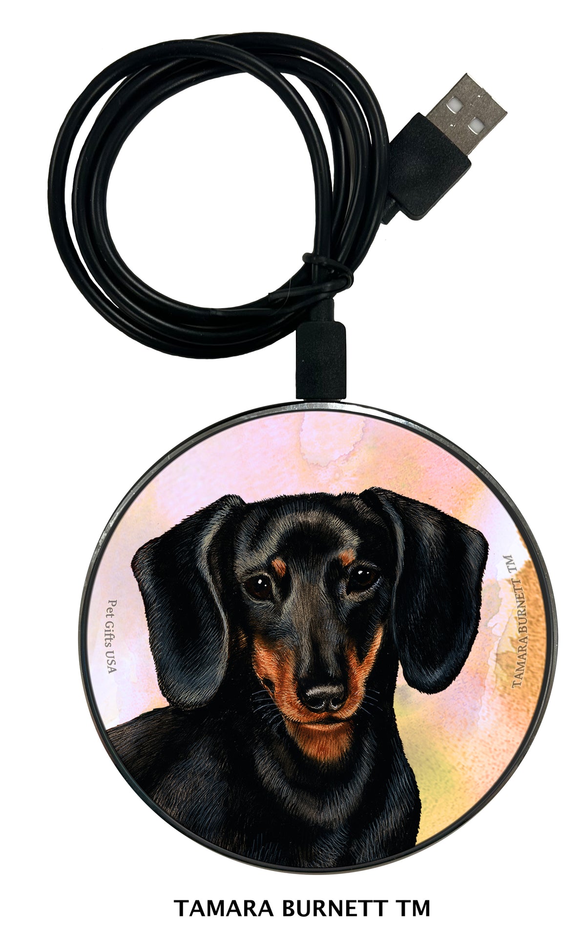 Dachshund Shorthair Black and Tan Style 2 Zoomies Wireless Charger