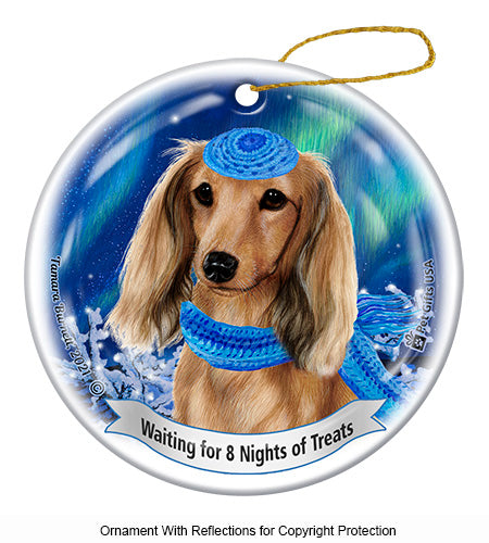 Dachshund Long Haired Cream Ornament
