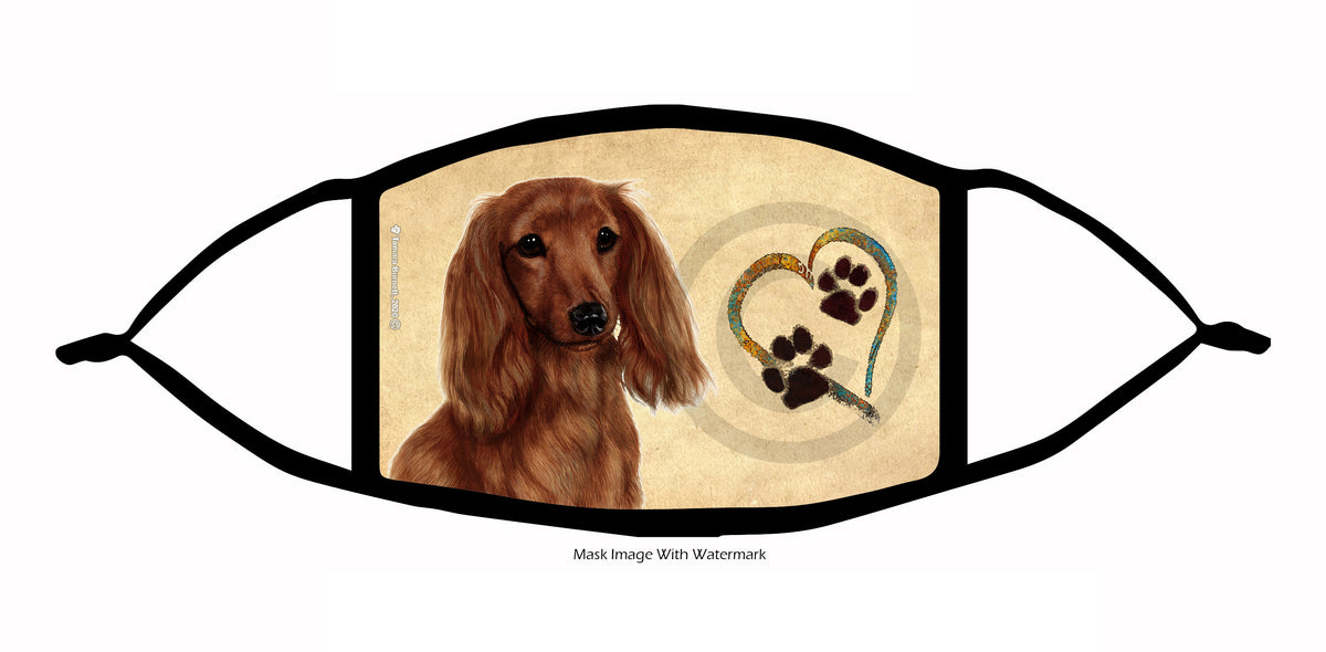 Dachshund (Longhaired Red) Face Mask