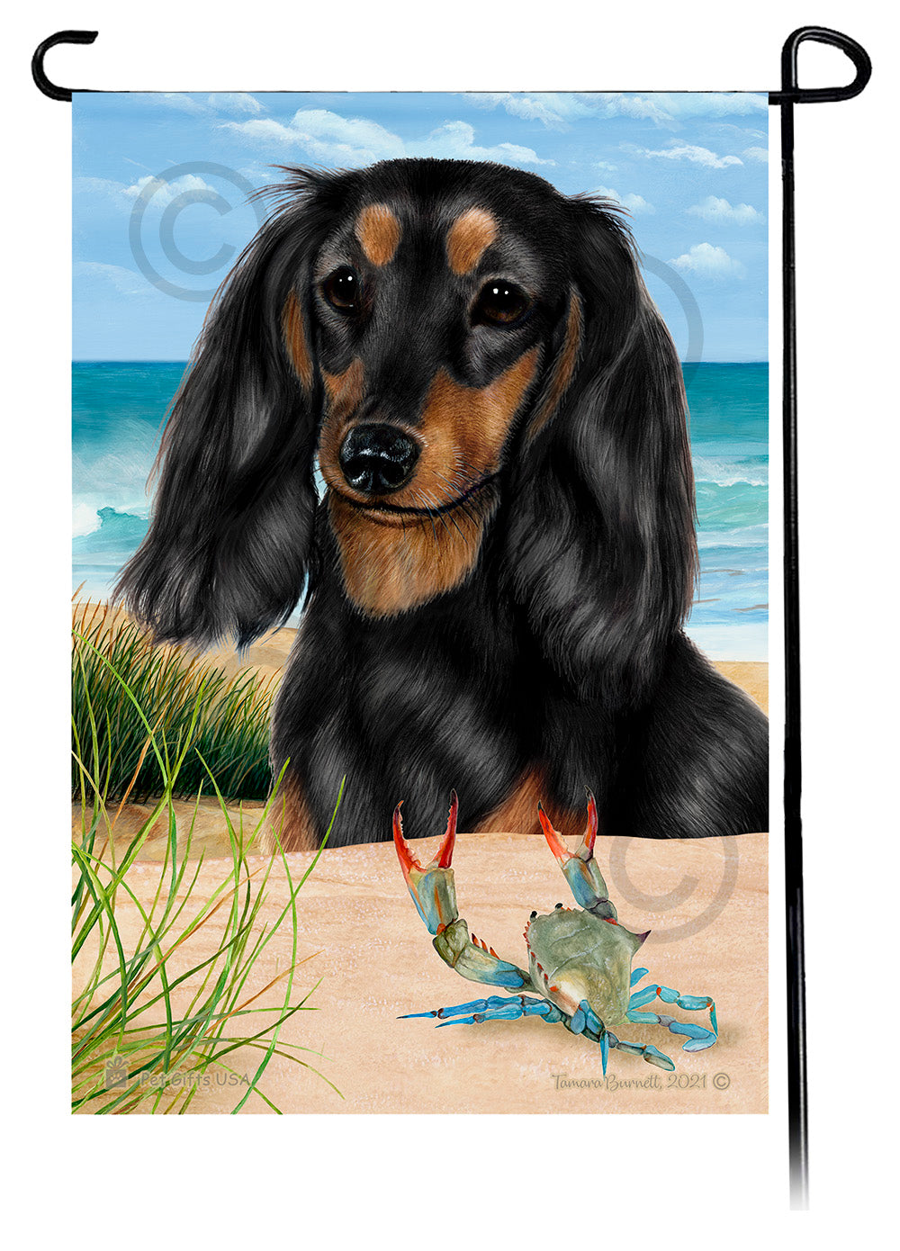 Dachshund Summer Flowers Garden Flag