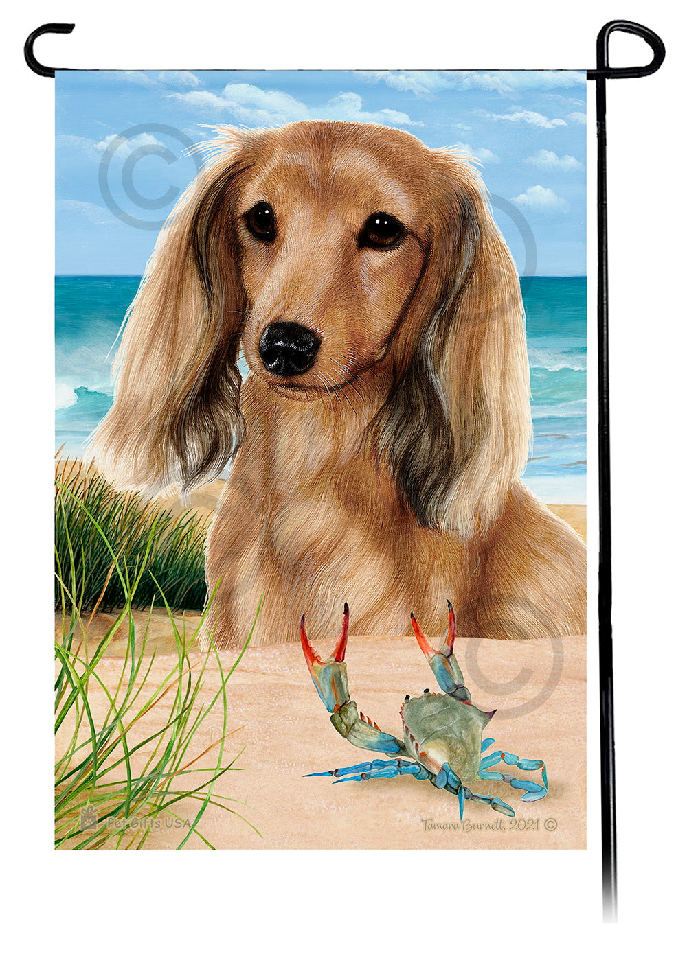 Dachshund Summer Flowers Garden Flag