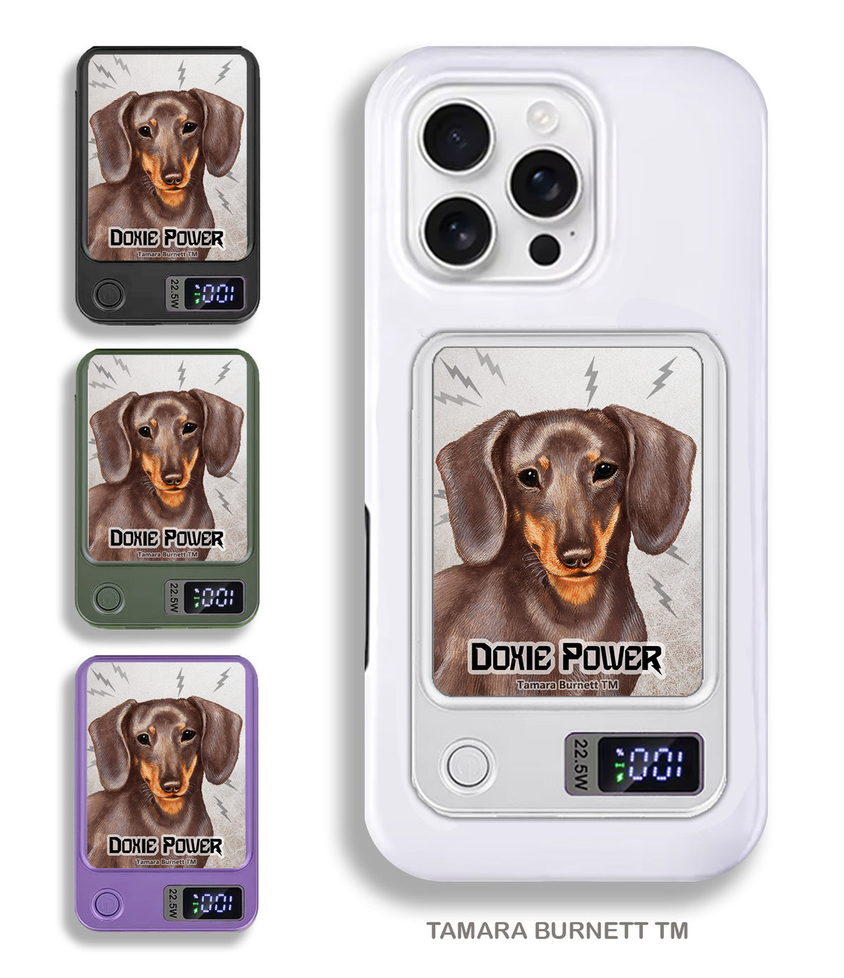 Short-Haired Dachshund Fawn Phone Bank Wireless Charger