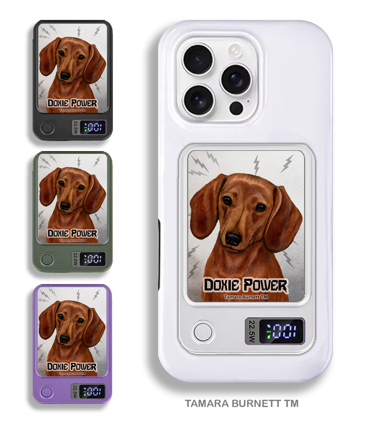 Short-Haired Dachshund Red Phone Bank Wireless Charger