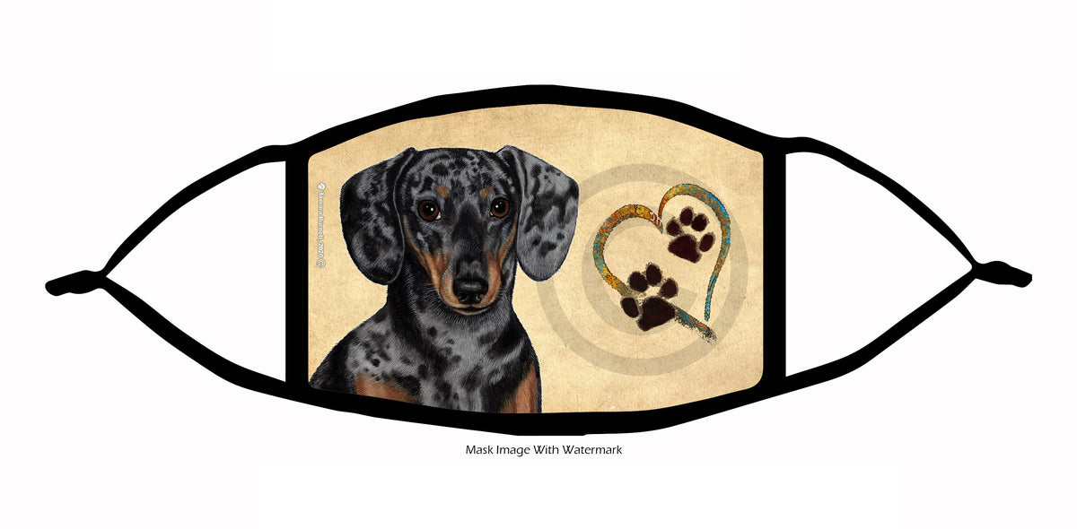 Dachshund (Smooth, Light Black and Tan Dapple) Face Mask