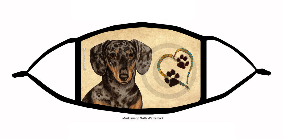 Dachshund (Smooth Chocolate and Tan Dapple) Face Mask