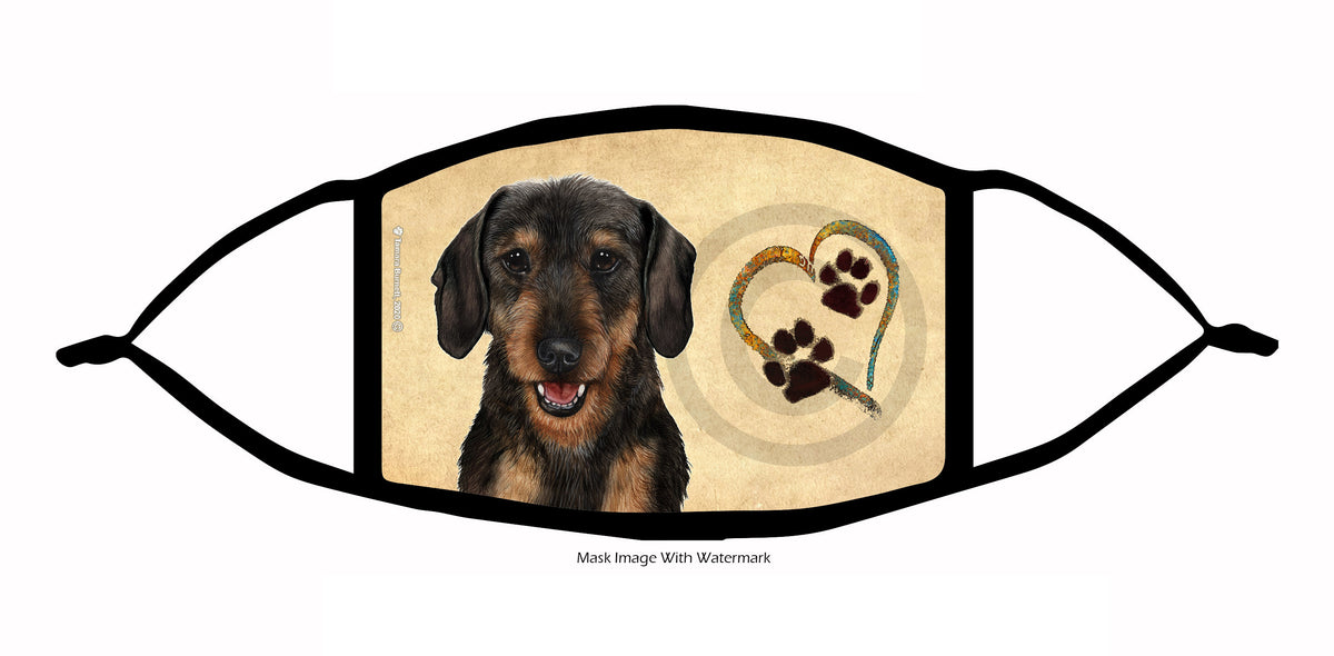 Dachshund (Wirehaired Black and Tan) Face Mask