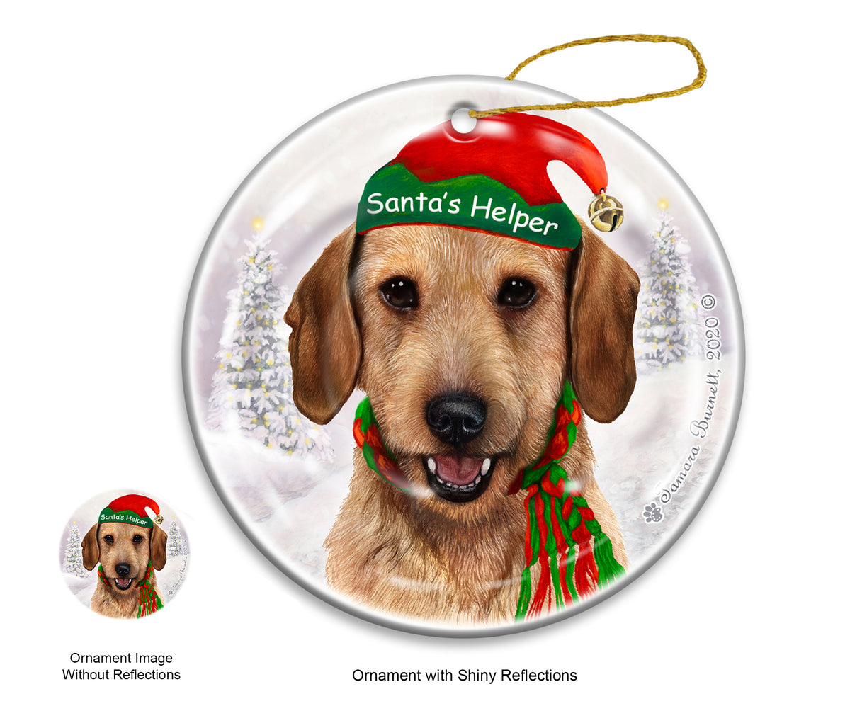 Dachshund WH Wheaten Ornament