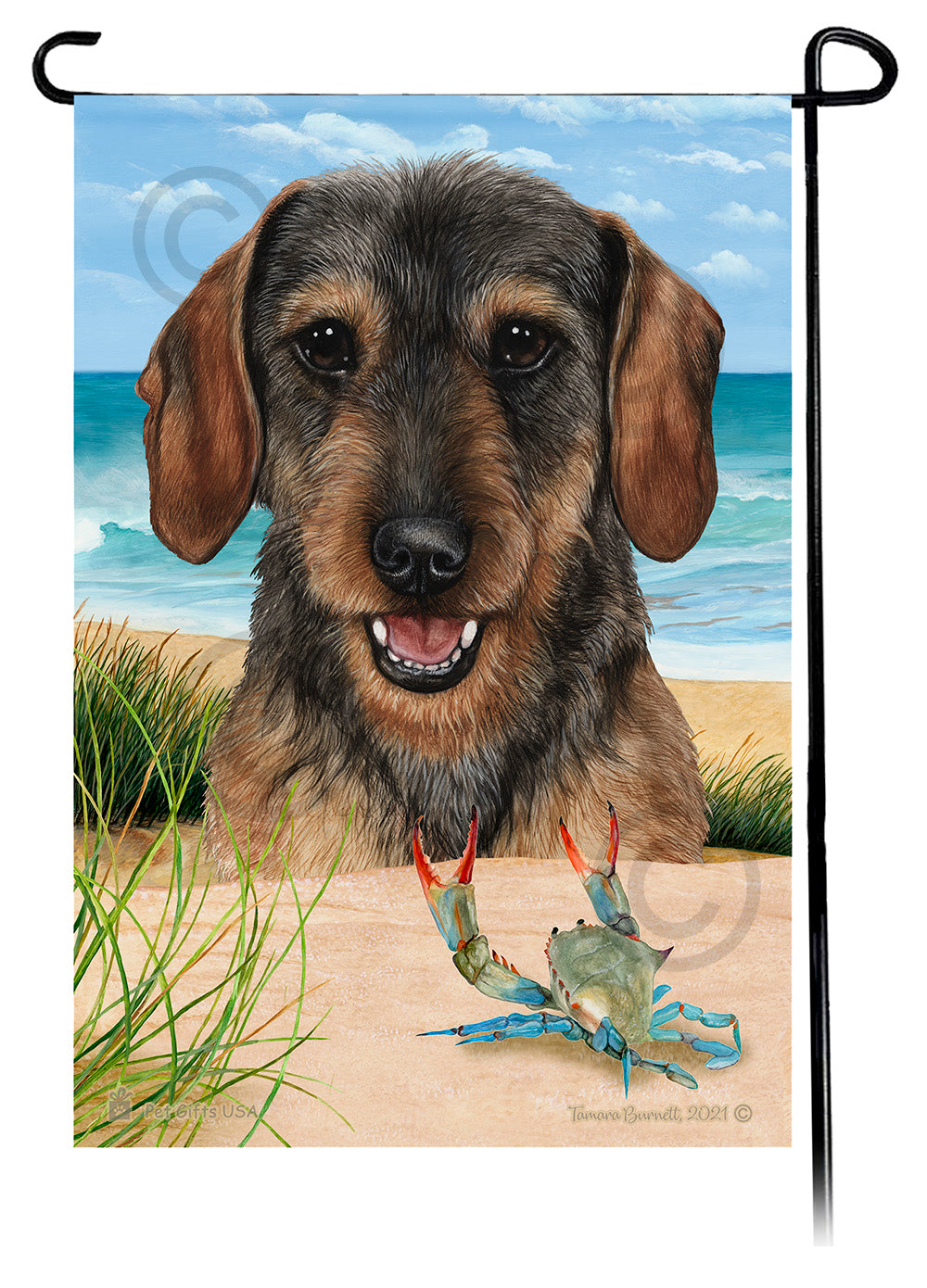 Dachshund Summer Flowers Garden Flag