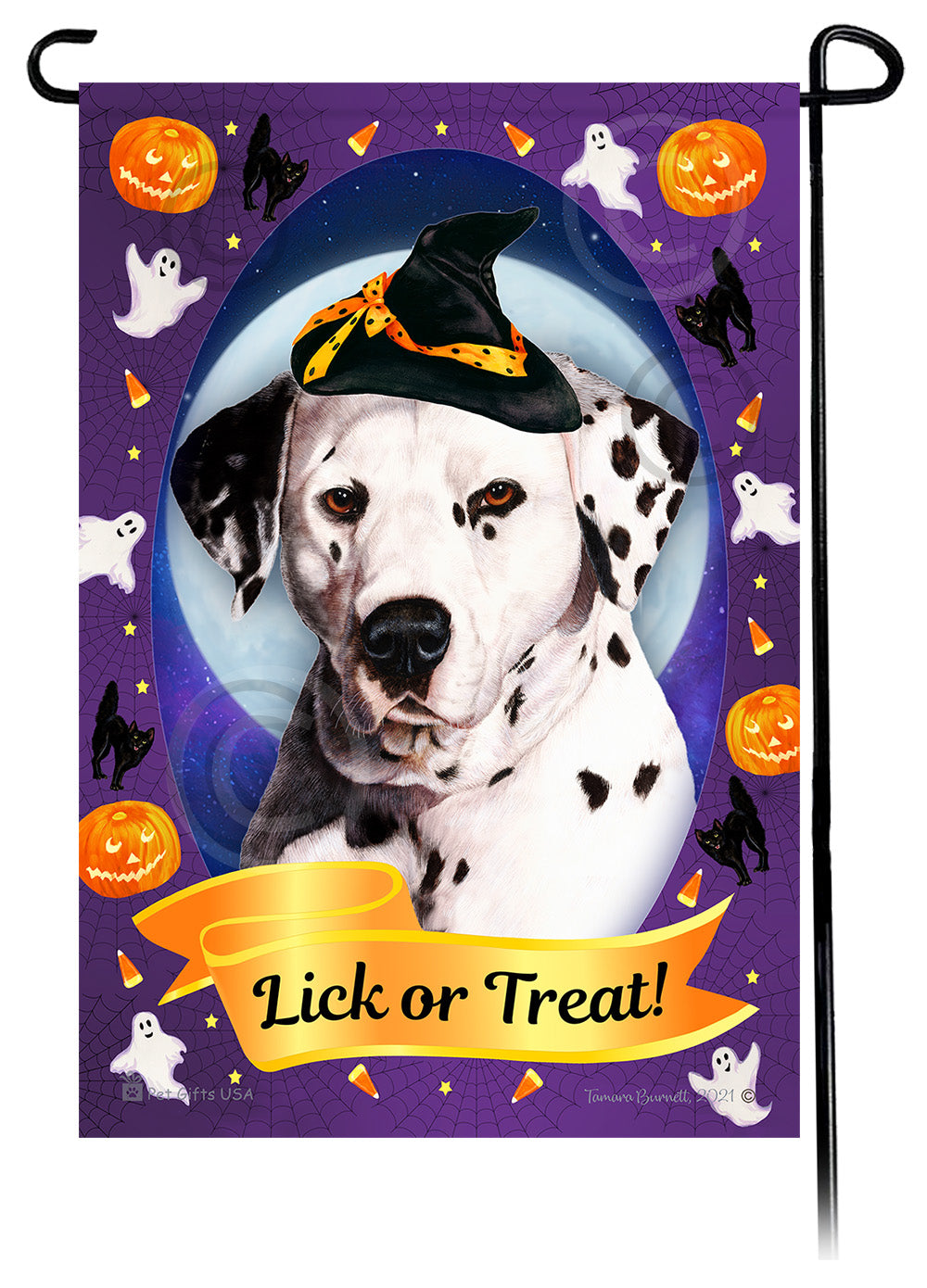 Dalmatian Halloween Howls Garden Flags