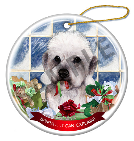 Dandie Dinmount Pepper - Santa I Can Explain Ornament