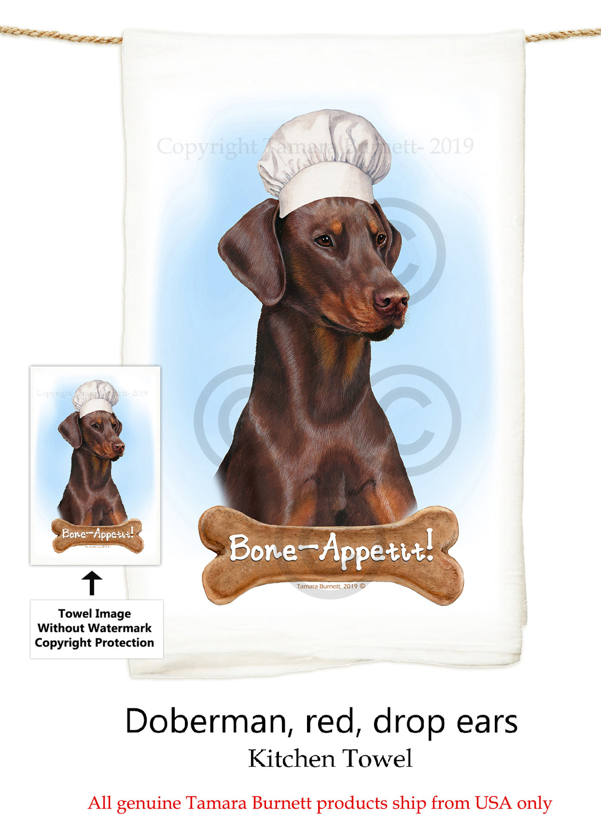 Doberman Pinscher Flour Sack Towel