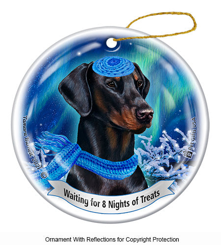 Min Pin Uncropped Black Ornament