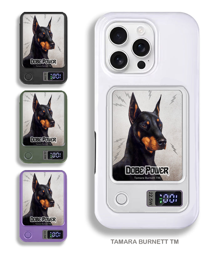 Doberman Black Cropped Phone Bank Wireless Charger