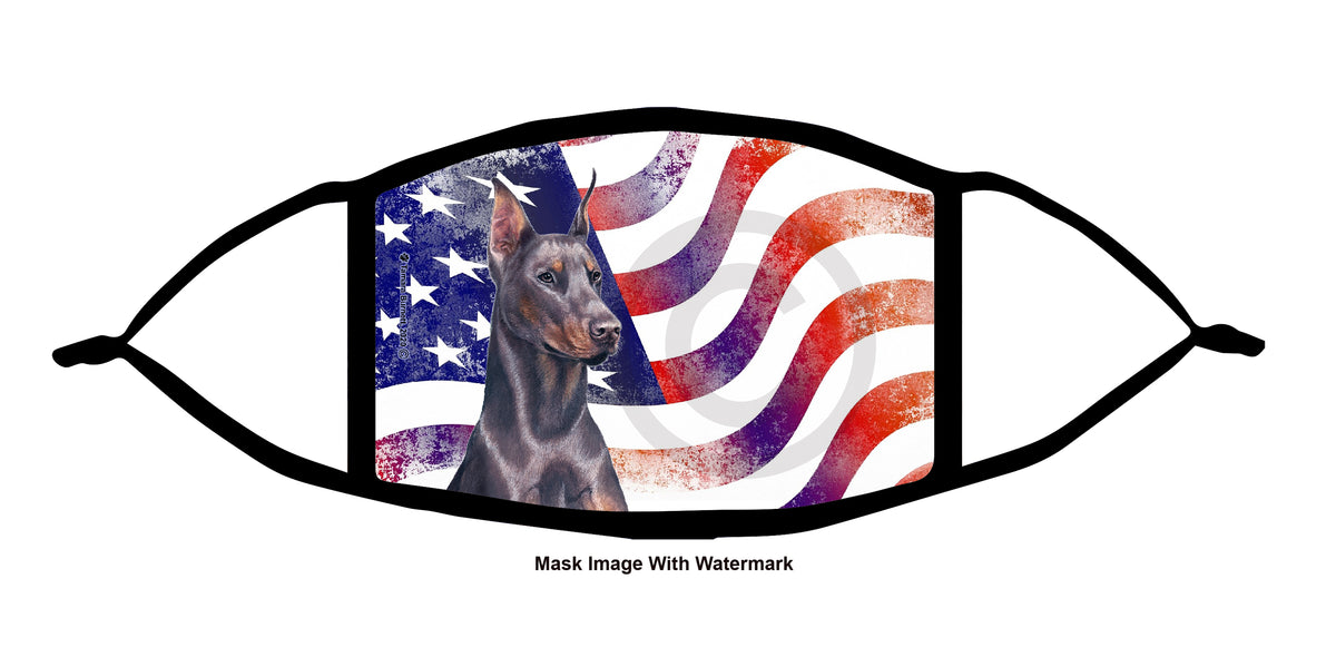 Doberman Pinscher (Blue, Cropped) Face Mask