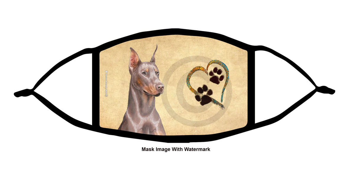 Doberman (Fawn, Cropped) Face Mask