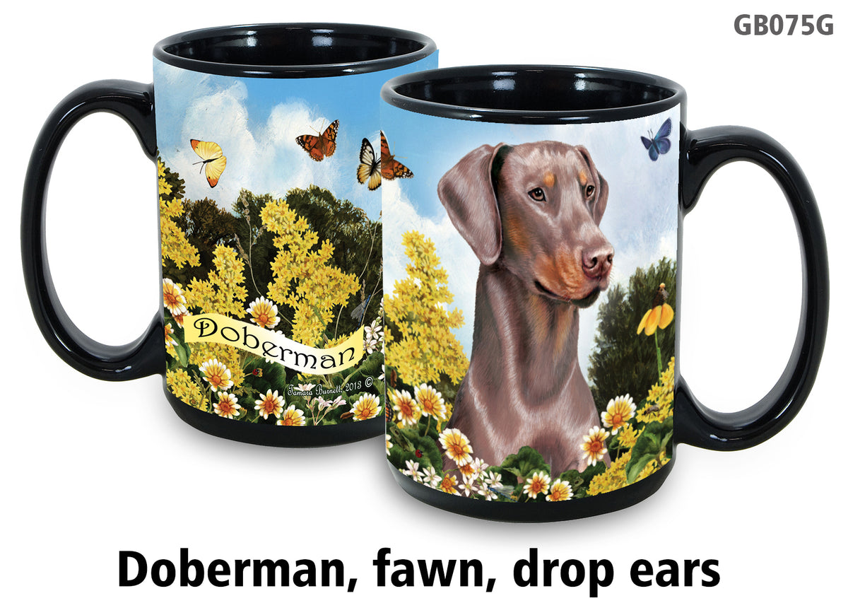 Doberman Cropped Black & Tan - Garden Party Fun Mug 15 oz