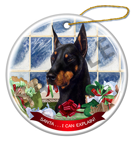 Doberman - Santa I Can Explain Ornament